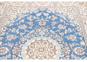Tappeto Nain 9la Medaglione Floreale Blu Avorio 132x205 Cm