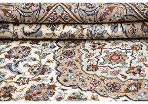 Tappeto Kashan Medaglione Floreale Avorio Blu 202x295 Cm