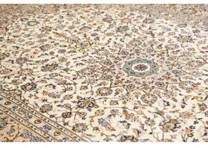 Tappeto Kashan Medaglione Floreale Avorio Blu 237x345 Cm