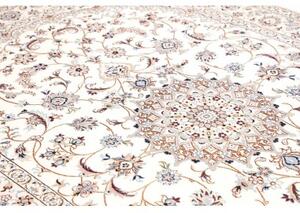 Tappeto Nain 9la Medaglione Floreale Avorio Blu 168x272 Cm