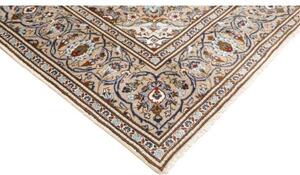 Tappeto Kashan Medaglione Floreale Avorio Blu 202x295 Cm