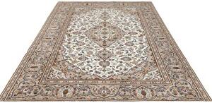 Tappeto Kashan Medaglione Floreale Avorio Blu 202x295 Cm