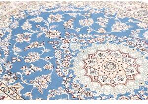Tappeto Nain 9la Medaglione Floreale Blu Avorio 132x205 Cm