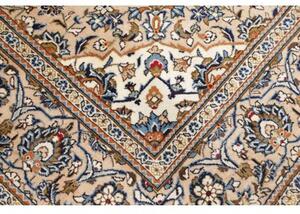 Tappeto Kashan Medaglione Floreale Avorio Blu 200x304 Cm