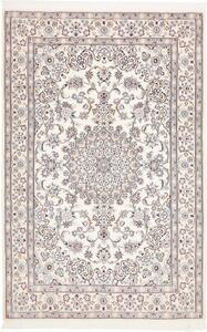 Tappeto Nain 9la Medaglione Floreale Avorio Blu Polvere 145x222 Cm