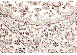 Tappeto Nain 9la Medaglione Floreale Avorio Blu 168x272 Cm