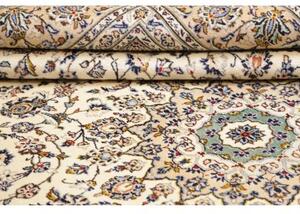 Tappeto Kashan Medaglione Floreale Avorio Blu 237x345 Cm