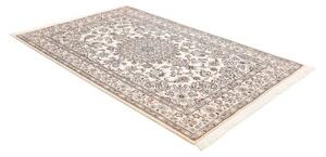 Tappeto Nain 9la Medaglione Floreale Avorio Blu Polvere 145x222 Cm