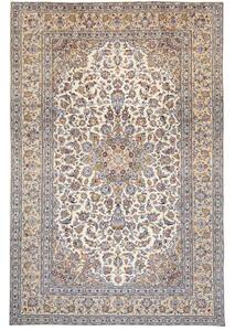 Tappeto Kashan Medaglione Floreale Beige Blu 206x315 Cm