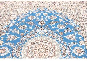 Tappeto Nain 9la Medaglione Floreale Azzurro Avorio 130x206 Cm