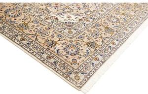 Tappeto Kashan Medaglione Floreale Avorio Blu 237x345 Cm