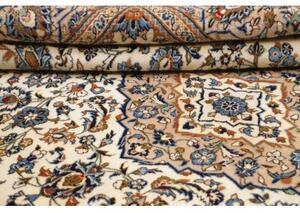 Tappeto Kashan Medaglione Floreale Avorio Blu 200x304 Cm