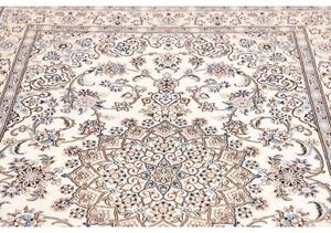 Tappeto Nain 9la Medaglione Floreale Avorio Blu Polvere 145x222 Cm