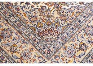 Tappeto Kashan Medaglione Floreale Beige Blu 206x315 Cm