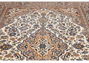 Tappeto Kashan Medaglione Floreale Avorio Blu 200x304 Cm