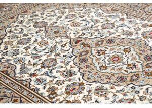 Tappeto Kashan Medaglione Floreale Avorio Blu 202x295 Cm