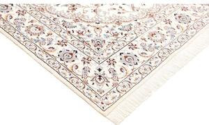 Tappeto Nain 9la Medaglione Floreale Avorio Blu 168x272 Cm