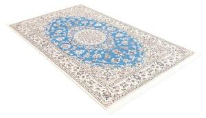 Tappeto Nain 9la Medaglione Floreale Azzurro Avorio 130x206 Cm
