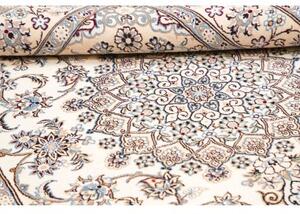 Tappeto Nain 9la Medaglione Floreale Avorio Blu Polvere 145x222 Cm