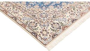 Tappeto Nain 9la Medaglione Floreale Blu Avorio 158x255 Cm