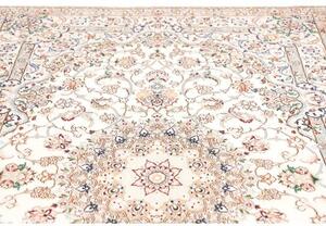 Tappeto Nain 9la Medaglione Floreale Avorio Azzurro 164x262 Cm