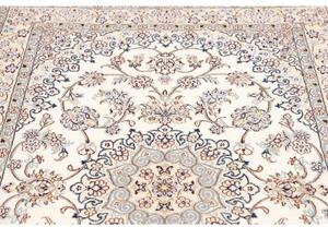 Tappeto Nain 9la Medaglione Floreale Avorio Blu 135x205 Cm