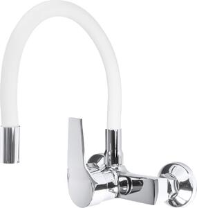 Granitan | FLEX - Rubinetto da cucina - Bocca flessibile - Orientabile a 360° - Bianco - Ottone