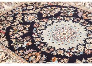 Tappeto Nain 9la Medaglione Floreale Blu Notte Avorio 167x236 Cm