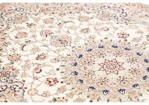 Tappeto Nain 9la Medaglione Floreale Avorio Blu 160x264 Cm