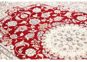Tappeto Nain 9la Medaglione Floreale Rosso Avorio 150x256 Cm