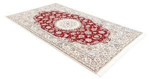 Tappeto Nain 9la Medaglione Floreale Rosso Avorio 150x256 Cm