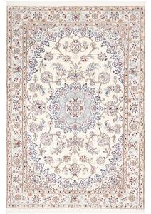 Tappeto Nain 9la Medaglione Floreale Avorio Blu 138x204 Cm