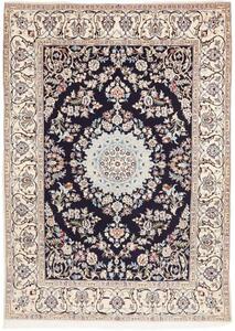 Tappeto Nain 9la Medaglione Floreale Blu Notte Avorio 167x236 Cm