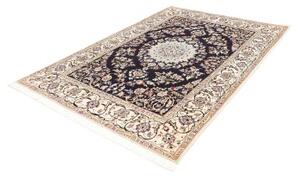 Tappeto Nain 9la Medaglione Floreale Blu Notte Avorio 167x236 Cm