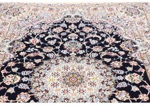 Tappeto Nain 9la Medaglione Floreale Avorio Blu Scuro 146x246 Cm