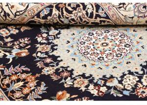 Tappeto Nain 9la Medaglione Floreale Blu Notte Avorio 167x236 Cm