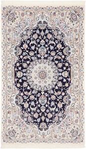 Tappeto Nain 9la Medaglione Floreale Avorio Blu Scuro 146x246 Cm