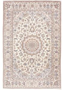 Tappeto Nain 9la Medaglione Floreale Avorio Blu 200x307 Cm