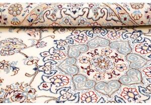 Tappeto Nain 9la Medaglione Floreale Avorio Blu 138x204 Cm