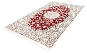 Tappeto Nain 9la Medaglione Floreale Rosso Avorio 150x256 Cm