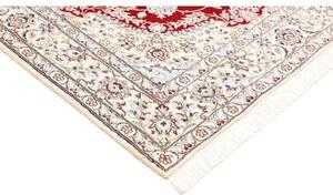 Tappeto Nain 9la Medaglione Floreale Rosso Avorio 150x256 Cm