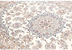 Tappeto Nain 9la Medaglione Floreale Avorio Blu 135x205 Cm