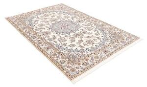 Tappeto Nain 9la Medaglione Floreale Avorio Blu 138x204 Cm