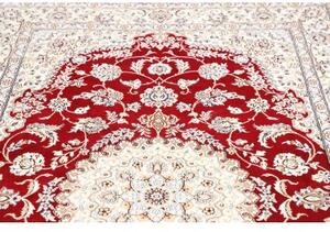 Tappeto Nain 9la Medaglione Floreale Rosso Avorio 150x256 Cm