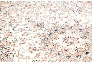 Tappeto Nain 9la Medaglione Floreale Avorio Azzurro 164x262 Cm
