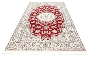 Tappeto Nain 9la Medaglione Floreale Rosso Avorio 150x256 Cm