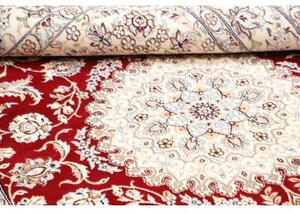 Tappeto Nain 9la Medaglione Floreale Rosso Avorio 150x256 Cm