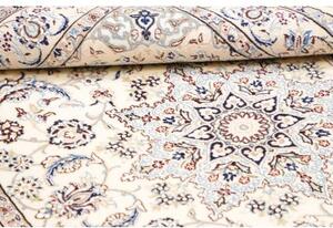 Tappeto Nain 9la Medaglione Floreale Avorio Blu 132x208 Cm