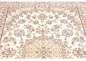 Tappeto Nain 9la Medaglione Floreale Avorio Bordeaux 132x203 Cm