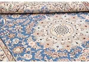 Tappeto Nain 9la Medaglione Floreale Blu Avorio 158x255 Cm